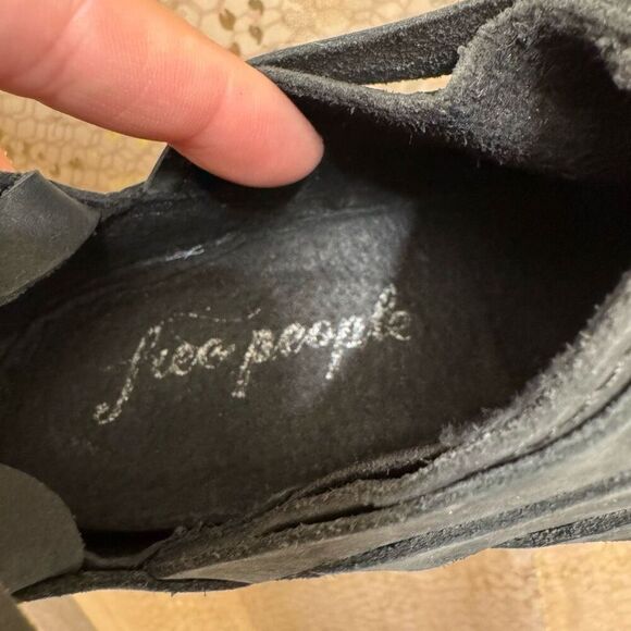 Free People Boho Hybrid Strappy Leather Women’s Ankle Bootie in Black EU37/6.5-7 - Picture 8 of 10